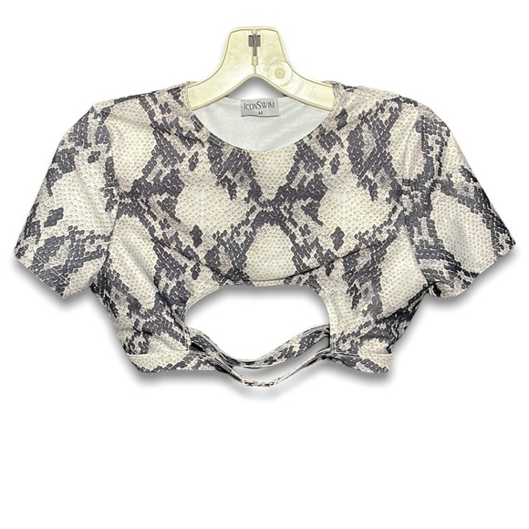 icon swim Other - ICON SWIM Snakeskin crew neck swim top in women’s size Medium